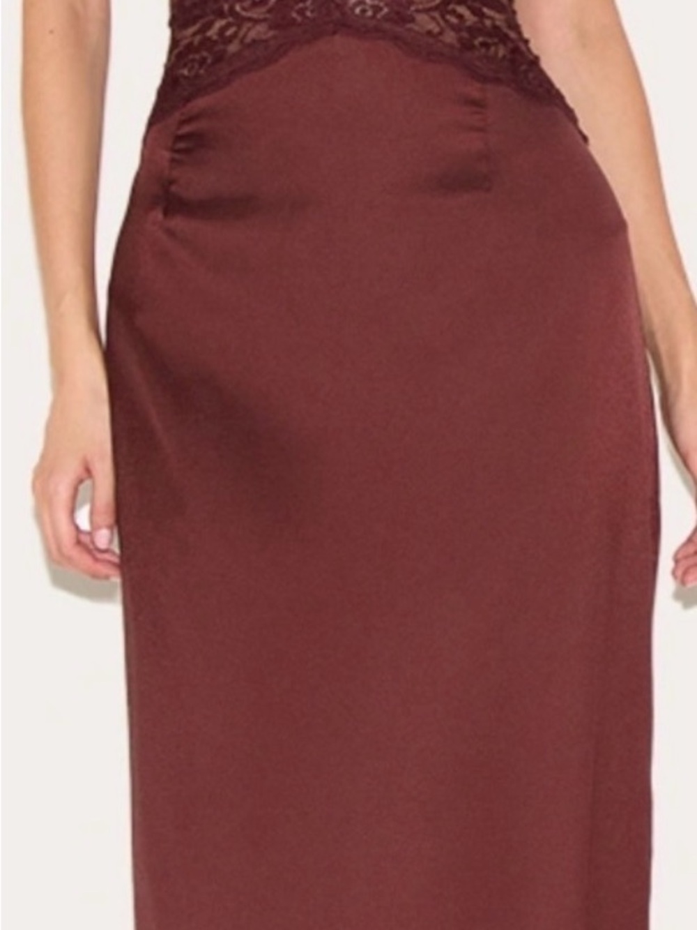 Elegant Brown Satin Maxi slip dress